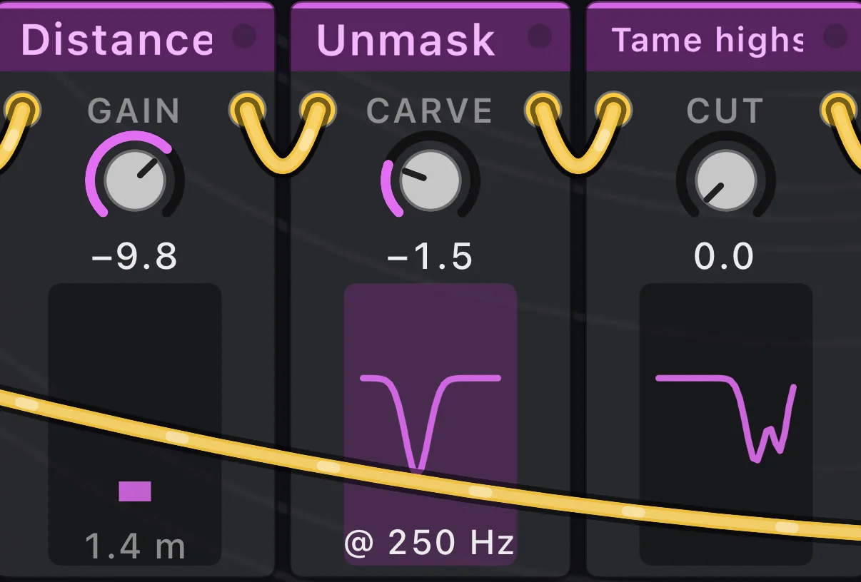 The Engine’s Distance, Unmask and Tame highs modules